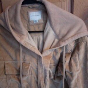 American Eagle Outfitters Tan Corduroy Hooded Jacket